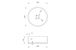 Раковина накладная Abber Stein 40х40 белый матовый - 3