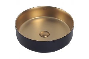 Накладная раковина Abber Bequem 40 золото с черным