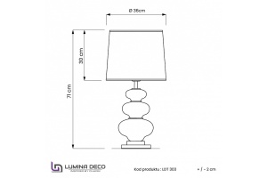 Настольная лампа декоративная LUMINA DECO Briston LDT 303 F.GD+WT - 2
