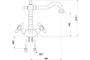 Смеситель Timo Ritz 0143FK Gold для кухонной мойки - 2