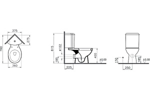 Унитаз-компакт VitrA Arkitekt 9754B003-7201 - 3