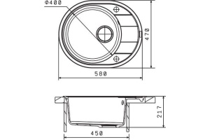 Мойка кухонная Florentina Родос 580 мокко - 2