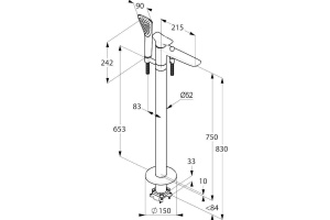 Смеситель Kludi Ambienta 535900575 напольный - 2