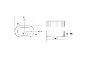 Накладная раковина Abber Bequem 59 белая - 2
