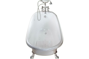 Ванна из искусственного камня Фэма Салерно 2 белая, ножки хром - 2