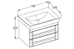 Тумба для комплекта Opadiris Лаварро 70 подвесная, венге - 3