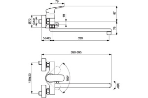 Смеситель для ванны Ideal Standard Ceraflex хром (B1741AA) - 2