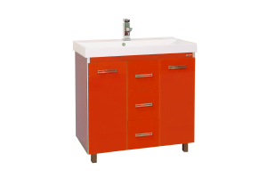 Джулия QVATRO - 90 Тумба с 3 ящ. ПРЯМАЯ красная