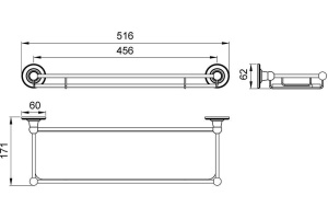 Полка в ванну стеклянная Timo Nelson 160072/02 антик - 2
