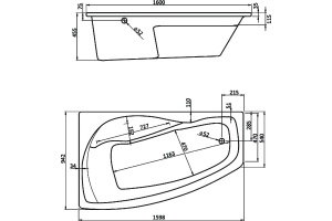 Акриловая ванна Santek Майорка XL 160x95 см (1.WH11.1.990) - 3