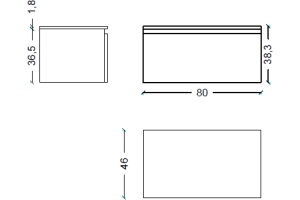 Тумба Armadi Art Flat Valessi Uno-S 80 подвесная темное дерево - 2