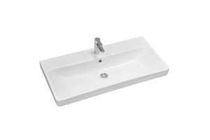 Тумба с раковиной Misty Адриана 90 белая - светлое дерево - 3