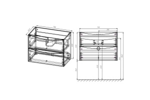 Тумба с раковиной Vincea Mia 80 темное дерево - 3