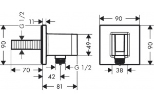 Шланговое подключение Hansgrohe FixFit E хром - 2