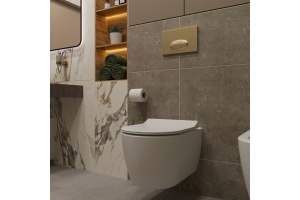 Комплект Унитаз подвесной STWORKI Ноттвиль SETK3104-2616 безободковый, с микролифтом + Система инсталляции для унитазов STWORKI 510162 с кнопкой смыва 230822 хром глянцевый - 3