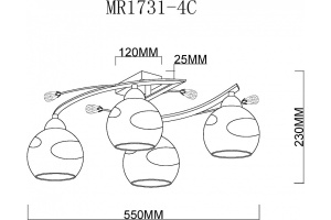 Потолочная люстра MyFar Stella MR1731-4C - 3