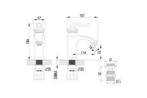 Смеситель для раковины Lemark Brava золото (LM4706G) - 2