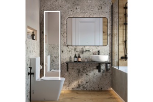 Столешница с раковиной DIWO Элиста 100 чёрный мрамор, с раковиной Moduo 40 RING - 2