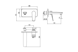 Смеситель Lemark Bronx LM3726BL для умывальника встраиваемый, черный - 3