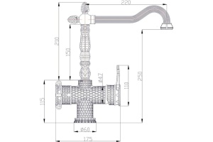 Смеситель Zorg Antic A 50 KF-BR для кухонной мойки - 2