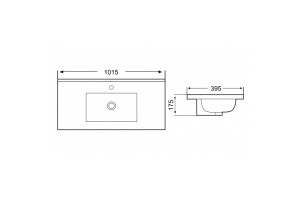 Раковина встраиваемая Weltwasser WW DEILBACH 7517-100 101.5 белый (10000005586) - 2