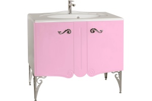 Тумба с раковиной Bellezza Эстель 90 розовая - 2