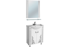 Зеркало Bellezza Венеция Люкс 75 белое патина серебро - 2