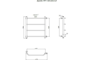 Полотенцесушитель водяной Тругор ЛЦ Браво ПМ 1 50x60x40 - 2