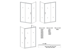 Душевой уголок Veconi Rovigo RV-046 150х80 см профиль хром (RV046-15080-01-C5) - 3