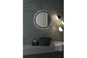 Зеркало круглое STWORKI Гриндстед 60 черное, с подсветкой - 3