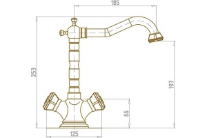 Смеситель для раковины Bronze de Luxe Royal бронза (10105/1) - 3