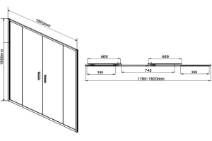 Душевая дверь в нишу Vincea Garda VDS-1G2180CH 180 см, профиль хром, стекло шиншилла - 3