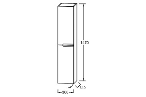 EB1892LRU-G98 Nona  Колонна 147х34 см, шарниры слева, глянцевый темно-синий - 2