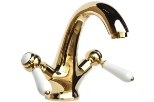 Смеситель для раковины Magliezza Bianco золото (50107-do)