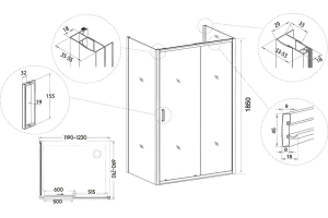 Душевой уголок Veconi Rovigo RV-046 120х70 см профиль хром (RV046-12070-01-C5) - 3