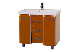 Джулия QVATRO -120 Тумба с 3 ящ. конус оранжевая