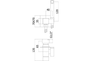 Гигиенический душ Paffoni Tweet Square ZDUP112CR со смесителем, С ВНУТРЕННЕЙ ЧАСТЬЮ - 3
