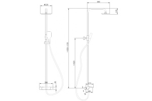 Душевая стойка ABBER Thermostat с термостатом и изливом, черная матовая (AF8516B) - 3