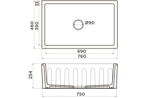 Мойка кухонная Omoikiri Mikura Natceramic/white (4993023) - 2