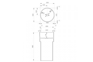 Раковина напольная ABBER Kristall 45 коричневый (AT2701Opal) - 3