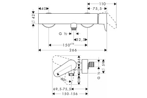 Смеситель для душа Axor Citterio M (34620000) - 2