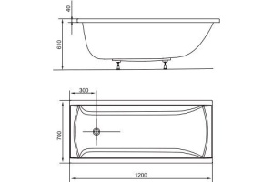 Акриловая ванна Ravak Classic 120x70 см (C861000000) - 2