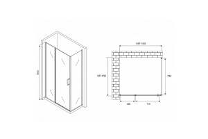 Душевой уголок Abber Sonnenstrand 130х85 хром стекло прозрачное - 2