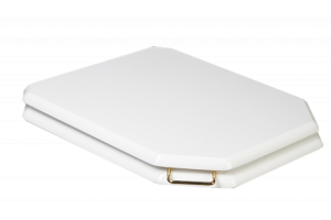 Сиденье для унитаза Boheme Vogue белое с петлями бронза