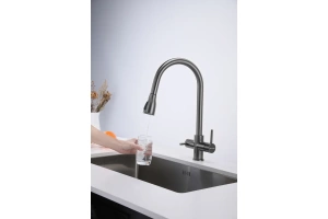 Смеситель для кухни Paulmark Lange темный хром - 3