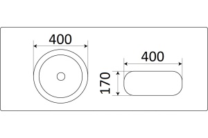Раковина накладная CeramaLux NC 40 см белый/серебро (C1062) - 3