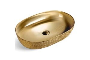 Накладная раковина Vincea 60х40 золотая