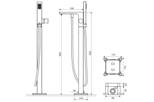 Смеситель для ванны напольный Excellent Krotos хром - 3