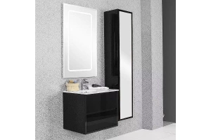 Комплект мебели Aquaton Римини 80 черный глянец