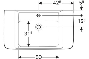 122185000 Renova Nr.1 Plan Раковина мебельная, с отв., с переливом 850x480 мм - 2
